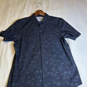 Elegant Black Floral LuLu Lemon Men's Shirt